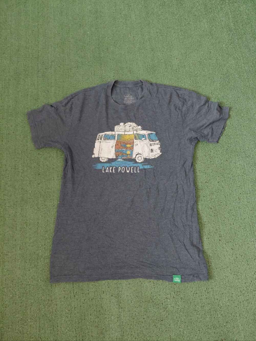 Wild Tribute VW Bus Lake Powell Explore Dream Discover Travel Vacation Navy Blue